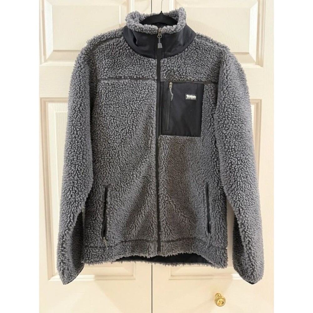 Teton Gravity Research TGR Sherpa Fleece Jacket Gray Black Small